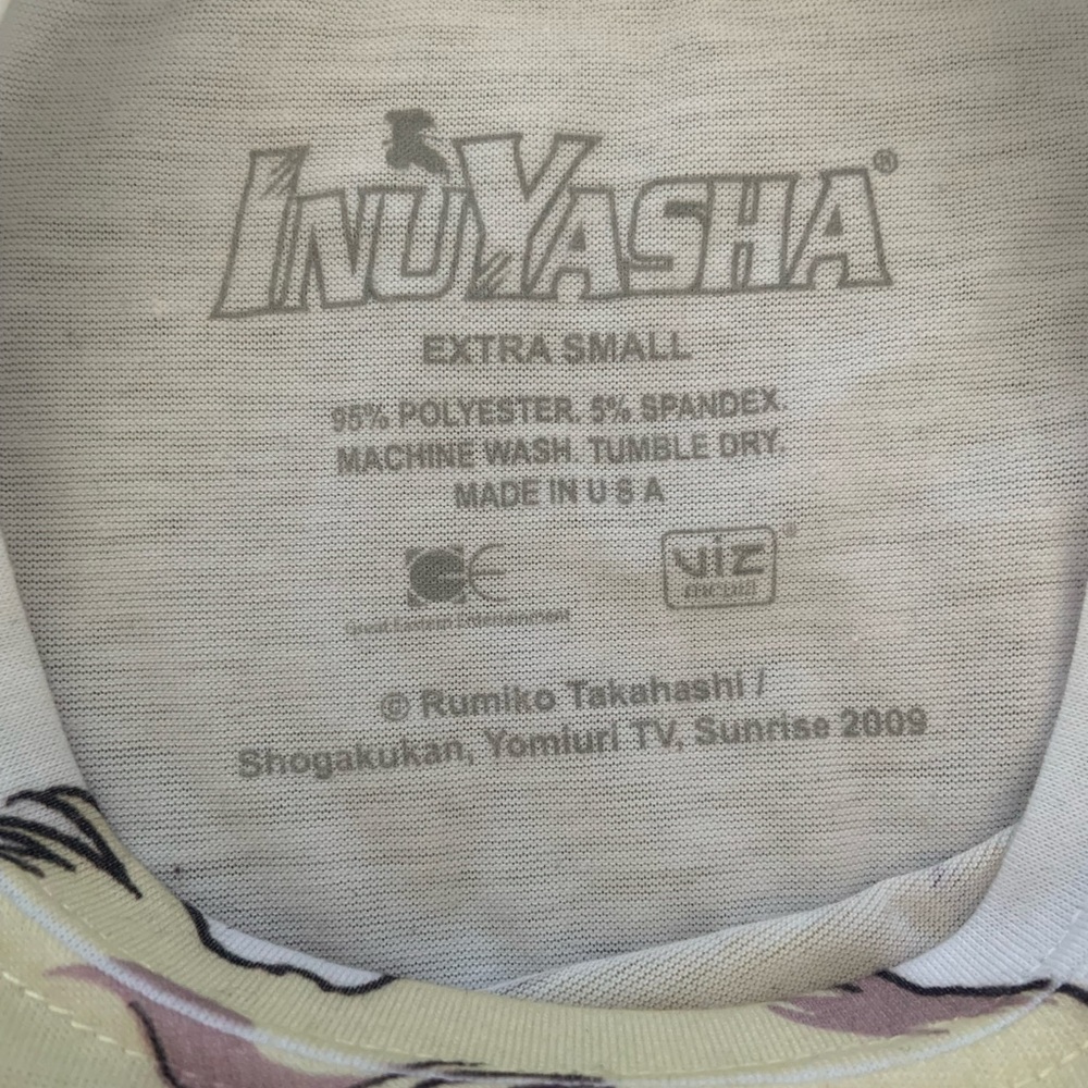 Hot Topic, White Graphic Inuyasha T-Shirt, Size: X Small - Picture 3 of 3
